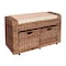 Happimess Palermo 34.50in 2 Drawer Wicker Storage Bench, Gray HPM9104A - alternate 4