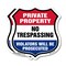 Signmission Private Property Shield Sign No Trespass, 12 inch X 12 inch, Aluminum Metal Sign, 2PK SHI-A-2PACK-12-453 - alternate 1