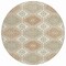 Homeroots 8' Ivory And Brown Round Floral Washable Indoor Outdoor Area Rug 610753 - alternate 9