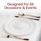 Smarty Had A Party 10.25" White with Gold Rim Organic Round Disposable Plastic Dinner Plates (120 Plates), 120PK 930WHG-CASE - alternate 11