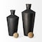 Homeroots Set of Two Black and Brown Metal Cylindrical Urns, 2PK 392210 - alternate 5
