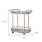 Homeroots 31in Champagne Iron and Mirrored Glass Octagonal Rolling Bar Cart 402583 - alternate 7