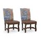 Homeroots Set of Two Blue And Brown Solid Wood Upholstered Chenille And Leather Dining Side Chairs 552133 - alternate 8