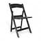 Flash Furniture HERCULES Black Indoor/Outdoor Lightweight Wood Look Resin Folding Event Chair with Slatted Seat LE-L-1-BK-SLAT-GG - alternate 1
