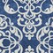 Homeroots 10' X 14' Navy Blue And Ivory Damask Washable Indoor Outdoor Area Rug 614448 - alternate 9