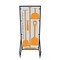 5S Supplies 5S Housekeeping Shadow Board Broom Station Version 5 - Gray Board / Orange Shadows  With Broom HSB-V5-GRAY/ORANGE-KIT - alternate 1