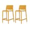 Homeroots Set of Four 26" Yellow Heavy Duty Plastic Low Back Outdoor Counter Height Bar Chairs 565372 - alternate 7