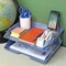Acrimet Facility 2 Tier Letter Tray Side Load Letter Size Desktop File Organizer Plastic Solid Blue 253.AO - alternate 7