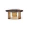 Homeroots 35" Bronze Glass Round Coffee Table 722055 - alternate 5