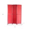 Homeroots 67" Red Wood Folding Three Panel Screen Room Divider 274726 - alternate 5