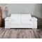 Homeroots 71" White And Silver Genuine Leather Love Seat 546441 - alternate 1