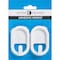 Idesign Hook 3/4in L White Plastic Small stick on! 0.2 lb. cap. White Pair 14201 - alternate 3