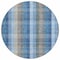 Homeroots 8' Denim Blue Sky Blue And Beige Round Plaid Washable Indoor Outdoor Area Rug 613965 - alternate 7