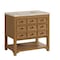 James Martin Vanities Malibu 36" Single Vanity, Amber Birch, w/ 3 CM Tajnar Eclos Top 505-V36-AMB-3TJR - alternate 9