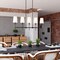 Vaxcel Camden 5 Light Matte Black Linear Chandelier Island Pendant Fixture White Fabric Shade H0289 - alternate 8