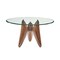 Homeroots 59" Clear And Brown Rounded Glass And Solid Manufactured Wood Pedestal Base Dining Table 487362 - alternate 1