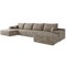 Homeroots 135" Camel Corduroy Modular Compression Foam Sofa With Ottoman And Toss Pillows 712949 - alternate 1