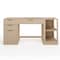 Martha Stewart Kayden Single-Drawer Desk w/2 Tier Shelf and 3 Drawer File Cabinet in Light Natural w/Gold Hardware KHO-23042-TBSFFC-LNT-GLD-MS - alternate 1
