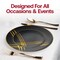 Smarty Had A Party 7.5" Black with Gold Brushstroke Round Disposable Plastic Appetizer/Salad Plates (120 Plates), 120PK 917BG-CASE - alternate 11