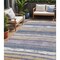 Homeroots 5' X 8' Purple Ivory And Beige Striped Washable Indoor Outdoor Area Rug 598921 - alternate 1
