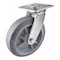 Hyw Products Heavy Duty Caster 8in x 2in Non-Marking Rubber Wheel Stainless Steel - Rigid (Flat) 40-80R-A1-INF(FLAT)(STS) - alternate 1