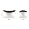 Homeroots 21" Black and White Wool And Fiberglass Contempo Footstool Ottoman 520801 - alternate 8