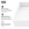 Vigo Starr Modern White Matte Stone 23 in. L x 15 in. W x 5 in. H Rectangular Vessel Bathroom Sink VG04028 - alternate 7