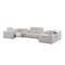 Homeroots Ash Gray Leather Modular U Shaped Eight Piece Corner Sectional With Console 643910 - alternate 5