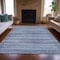 Homeroots 3' X 5' Blue And Charcoal Striped Washable Indoor Outdoor Area Rug 631485 - alternate 9