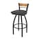 Holland Bar Stool Co Revelle 30in Swivel Bar Stool with Black Wrinkle Finish, Medium Back and Canter Iron Seat 881 - alternate 1