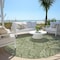 Homeroots 8' Olive Green And Light Green Round Floral Washable Indoor Outdoor Area Rug 594649 - alternate 8