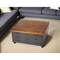 Homeroots 36" Brown and Gray Solid Wood and Metal Square Coffee Table With Three Drawers 389935 - alternate 6