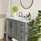 Flash Furniture Vega 42in. Vanity w/Sink, Cabinet w/Blk Hardware, Open Shelf & 3 Drawers, Marble Counter, Gry/Wht FS-VEGA42-GY-HDBLK-GG - alternate 9