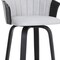 Homeroots 30" Light Gray And Black Fabric Swivel Bar Height Bar Chair 534425 - alternate 9