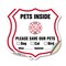 Signmission Pets Inside Shield Sign Alert Please Sav, 6 inch X 6 inch, Vinyl Decal, 2PK SHI-D-2PACK-6-429 - alternate 1