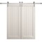Sartodoors Modern Double Barn Door 84 x 96 inches, Ego 5006 Painted White Oak, 14FT Silver Rail Track Set, S EGO5006DB-S-PWO-8496 - alternate 1