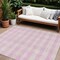 Homeroots 10' X 14' Pink And Gray Plaid Washable Indoor Outdoor Area Rug 595510 - alternate 1