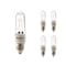 Bulbrite Halogen Dimmable 120V T4 Mini Bulbs, Clear, Mini-Candelabra E11 Screw Base, 100W, 2900K, 5PK 860800 - alternate 1