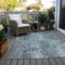 Homeroots 5' X 8' Teal Blue Charcoal And Gray Abstract Washable Indoor Outdoor Area Rug 618782 - alternate 9