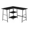 Homeroots 47" Black and White Wood and Metal Corner Trestle Computer Desk 489988 - alternate 1