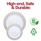 Smarty Had A Party White with Blue and Gold Chord Rim Plastic Dinnerware Set (120 Dinner Plates+120 Salad Plates), 240PK 620VP-CASE - alternate 10
