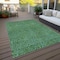 Homeroots 10' X 14' Green And Blue Abstract Washable Indoor Outdoor Area Rug 599801 - alternate 9