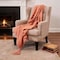 Homeroots 50" X 60" Coral Cotton Woven Geometric Throw Blanket with Tassels 518846 - alternate 5