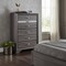 Homeroots 35" Grey Manufactured Wood Six Drawer Chest 478646 - alternate 6