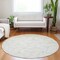 Homeroots 8' Ivory And Taupe Round Geometric Washable Indoor Outdoor Area Rug 614079 - alternate 9