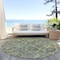 Homeroots 8' Artichoke Green And Gray Round Damask Washable Indoor Outdoor Area Rug 588132 - alternate 8