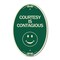 Signmission Courtesy Is Contagious, 12 Inch X 18 Inch Architectural Oval, Heavy Gauge Aluminum A-OV-G-1218-24232 - alternate 1