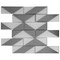 Apollo Tile Mirari 12x12 in. Gray, Silver Glossy Glass 3D Geometric Subway Mosaic Wall Tile, 5PK APLMNC8801BLA - alternate 1