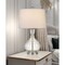 Homeroots 27" Clear Metal Round Table Lamp With White Shade 524703 - alternate 5