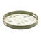 Homeroots 14" Green White And Gold Woodland Scene Round Serving Tray With Handles 634492 - alternate 1